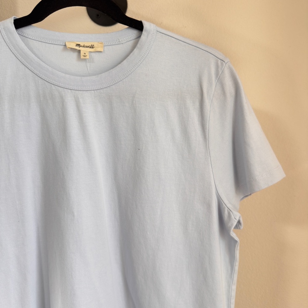 Madewell. Size M. Garment dyed all day crew neck tee Light Blue - Picture 8 of 8